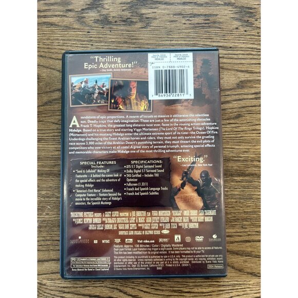 Hidalgo 2004 DVD Action Adventure Viggo Mortensen Omar Sharif Thriller Pre-Owned - Picture 2 of 4